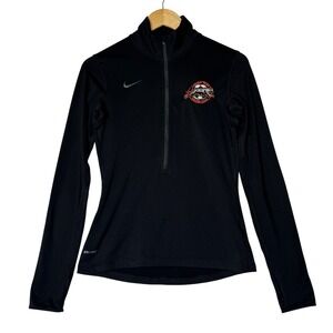 Nike‎ Womens Small Black Dri Fit Quarter Zip Pullover Athletic Soccer Training